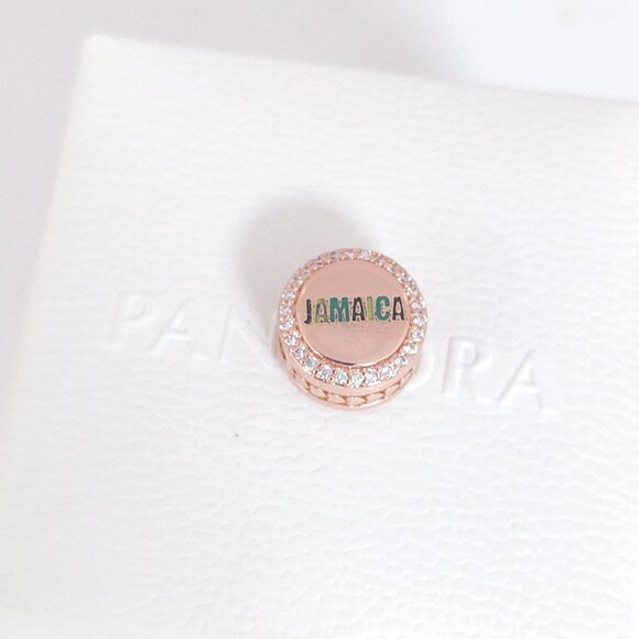 Pandora Jamaica Flag Exclusive Bead Charm Rose Gold Plated with box - Picture 6 of 7